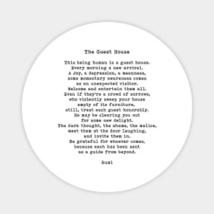 The Guest House Quote, Rumi Quote Magnet